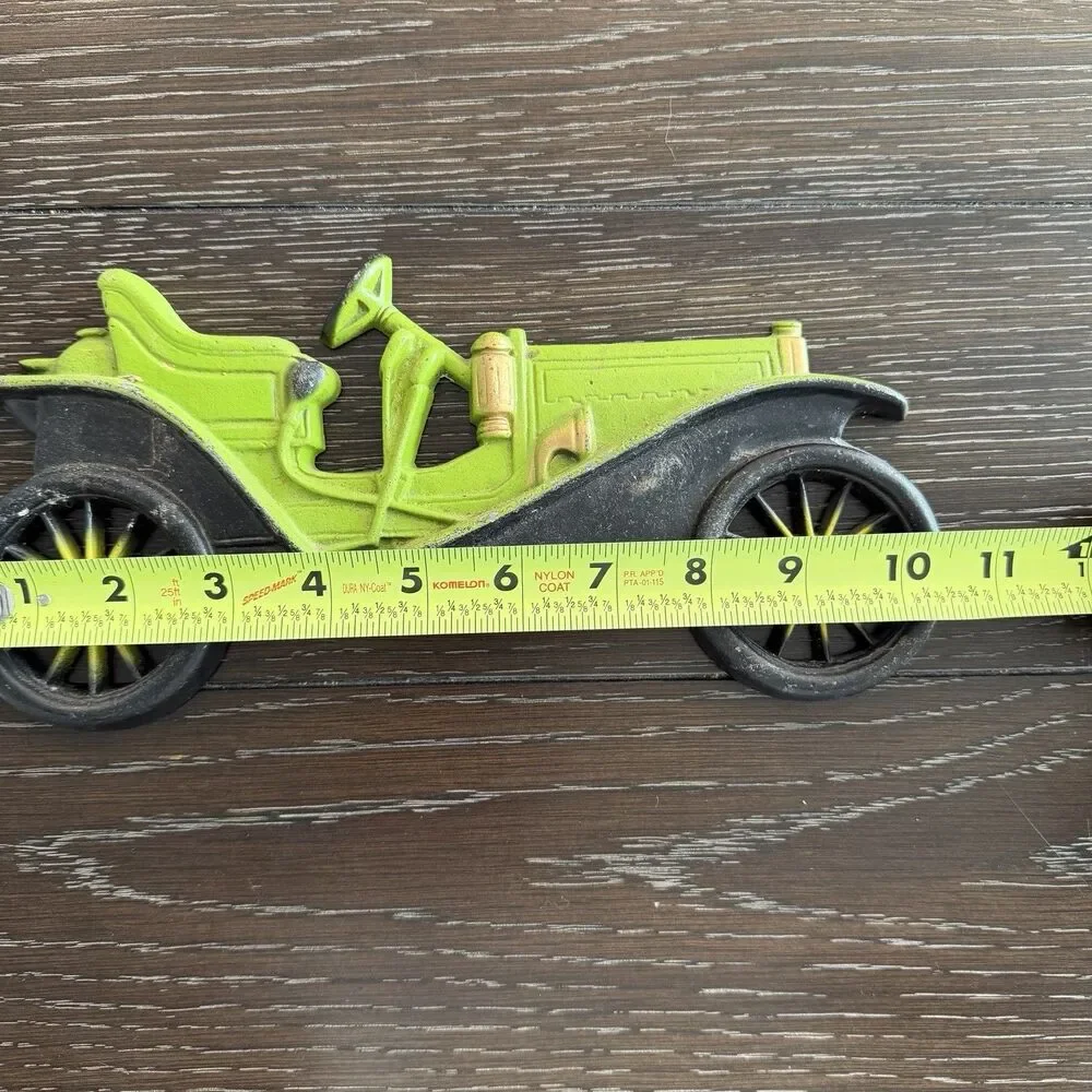 Vintage 1909 Hupmobile Car Hand Cast Aluminum Wall Art By Midwest Products Green